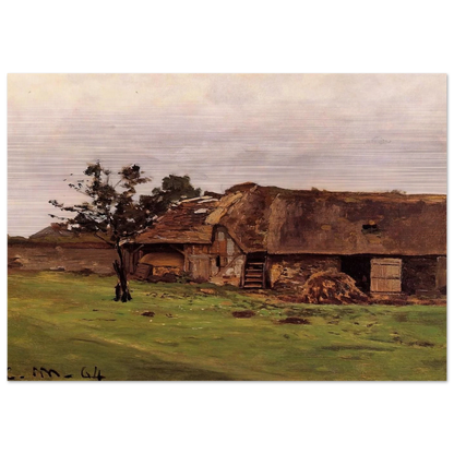 Farm near Honfleur - claude monet Brushed Aluminum Print - 70x100 cm / 28x40 inches | claude monet Aluminum Print | claude monet Prints