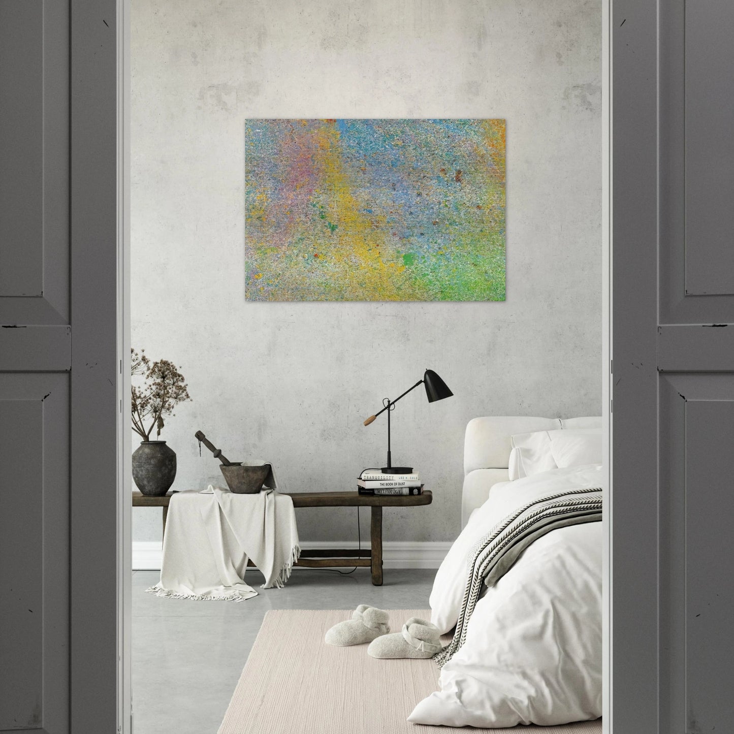 Milky Way - 1966 - Walasse Ting Brushed Aluminum Print - 70x100 cm / 28x40 inches | Walasse Ting Aluminum Print | Walasse Ting Prints