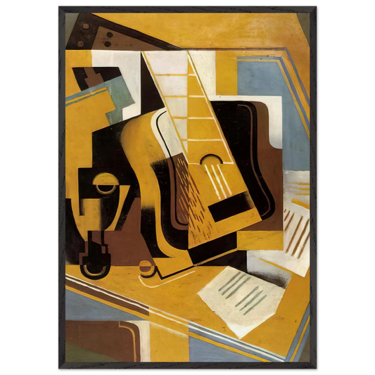 PHOTOGRAPH OF THE GUITAR 1918 - Juan Gris 70x100 cm / 28x40 inches Framed Art Print – Black Wooden Frame