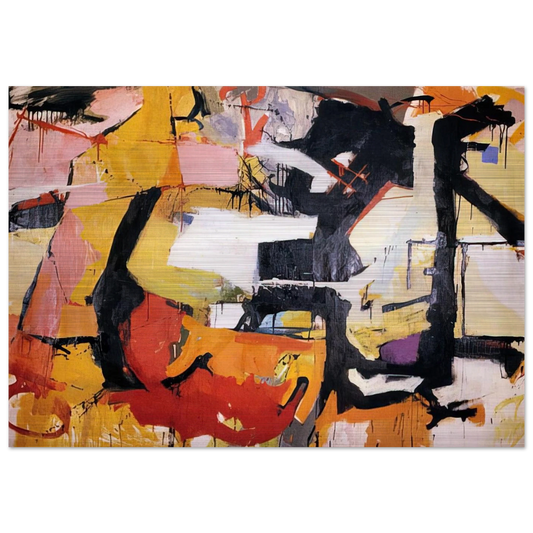 ABSTRACT FORCE HOMAGE TO FRANZ KLINE 1952 - Audrey Flack Brushed Aluminum Print - 70x100 cm / 28x40 inches | Audrey Flack Aluminum Print | Audrey Flack Prints