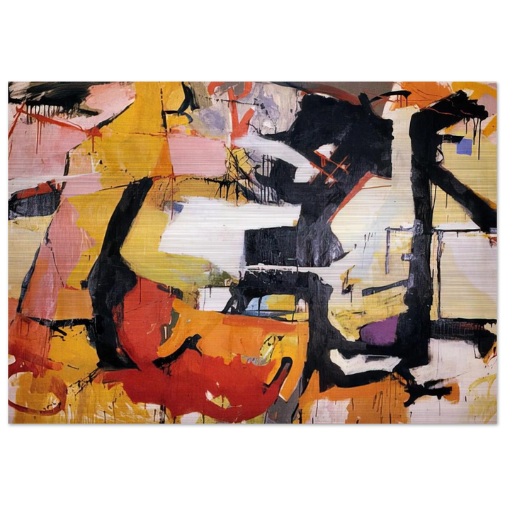 ABSTRACT FORCE HOMAGE TO FRANZ KLINE 1952 - Audrey Flack Brushed Aluminum Print - 70x100 cm / 28x40 inches | Audrey Flack Aluminum Print | Audrey Flack Prints