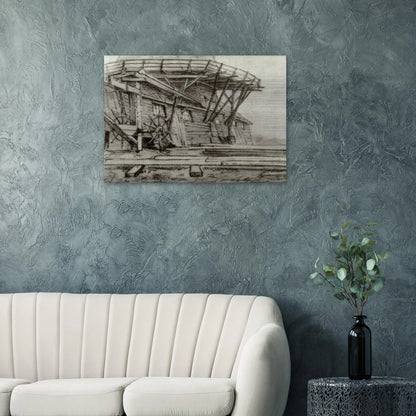 Saw Mill - Vincent van Gogh Brushed Aluminum Print - 70x100 cm / 28x40 inches | Vincent van Gogh Aluminum Print | Vincent van Gogh Prints