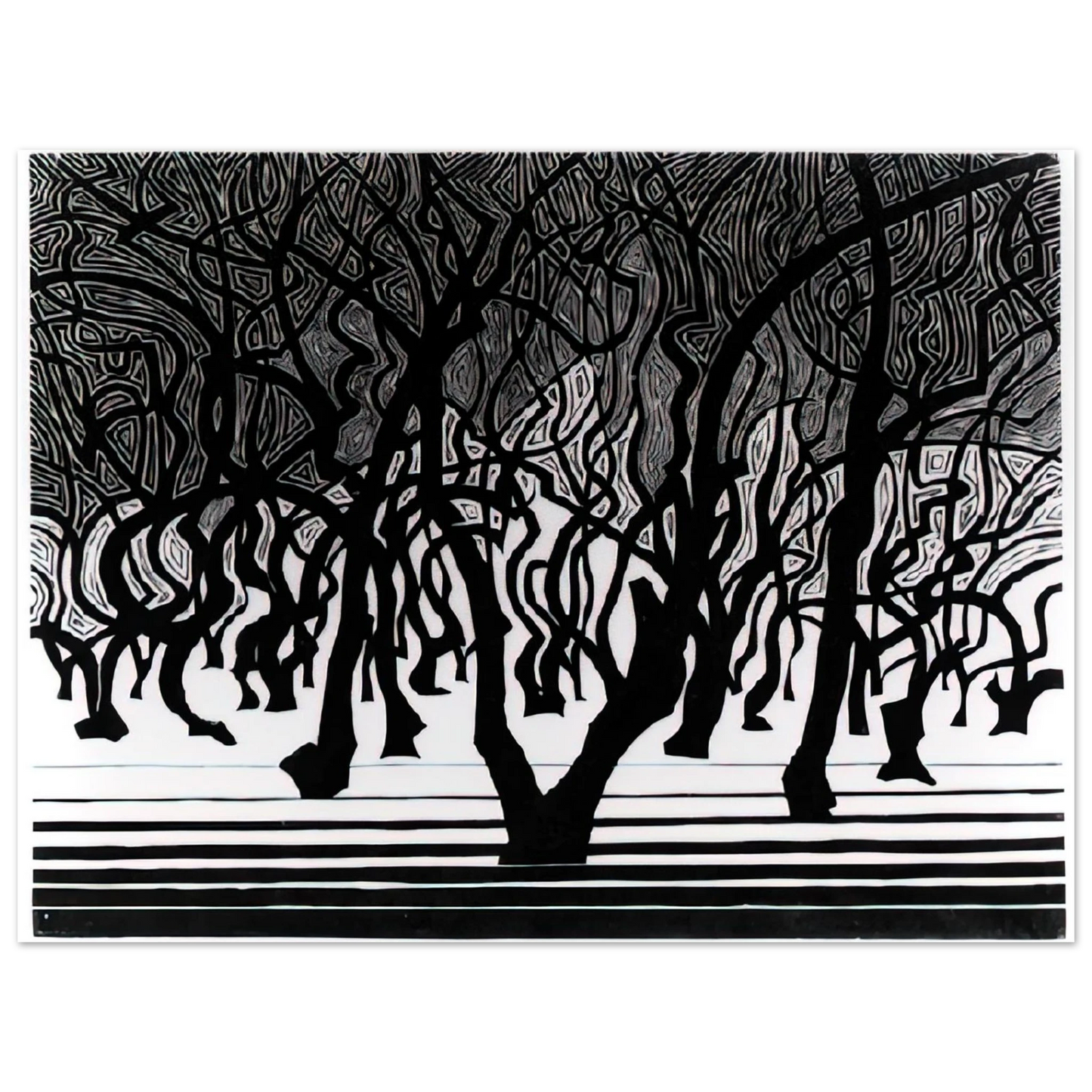 MC Escher - ESCHER (9) Wall Art - 21x29.7 cm / 8x12" - Premium Wooden Framed Poster With Fine Art Paper-canvas - Wood frame