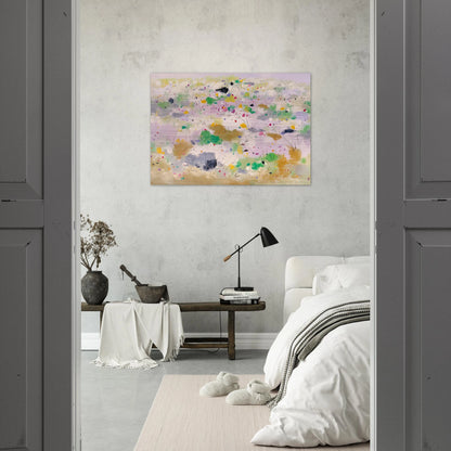 The Blooming Mountain - Abstract Expressionism, Ink and wash painting - Wu Guanzhong Brushed Aluminum Print - 70x100 cm / 28x40 inches | Wu Guanzhong Aluminum Print | Wu Guanzhong Prints