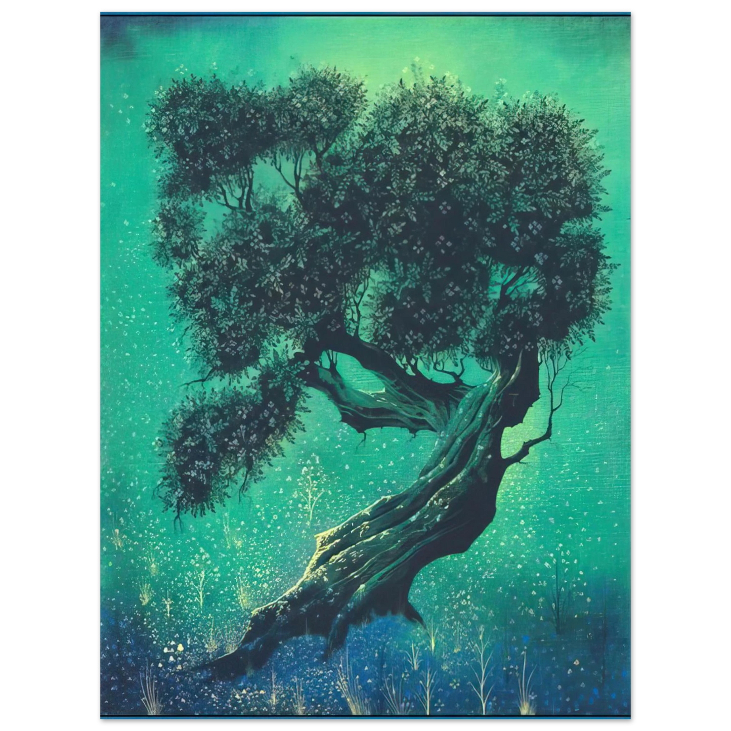 Eyvind Earle - Solitary Bonsai  75x100 cm / 30x40inches Fine Art Poster