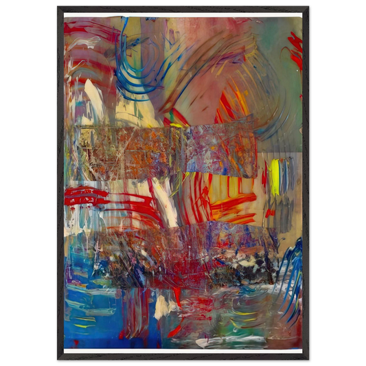 Horses Upside Down - Sam Gilliam 70x100 cm / 28x40 inches Framed Art Print – Black Wooden Frame