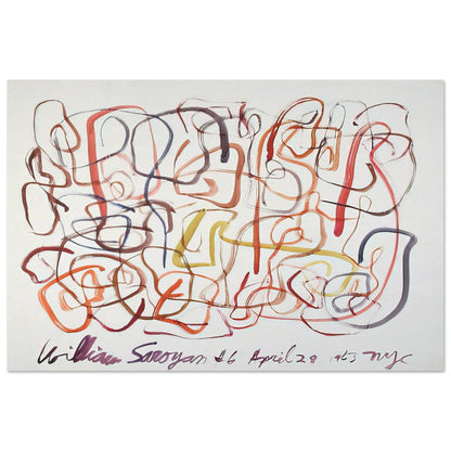 #6 April 28, 1963 NYC - 1963 - William Saroyan Art Prints - 100x150 cm / 40x60″ inches | William Saroyan Poster | William Saroyan Prints