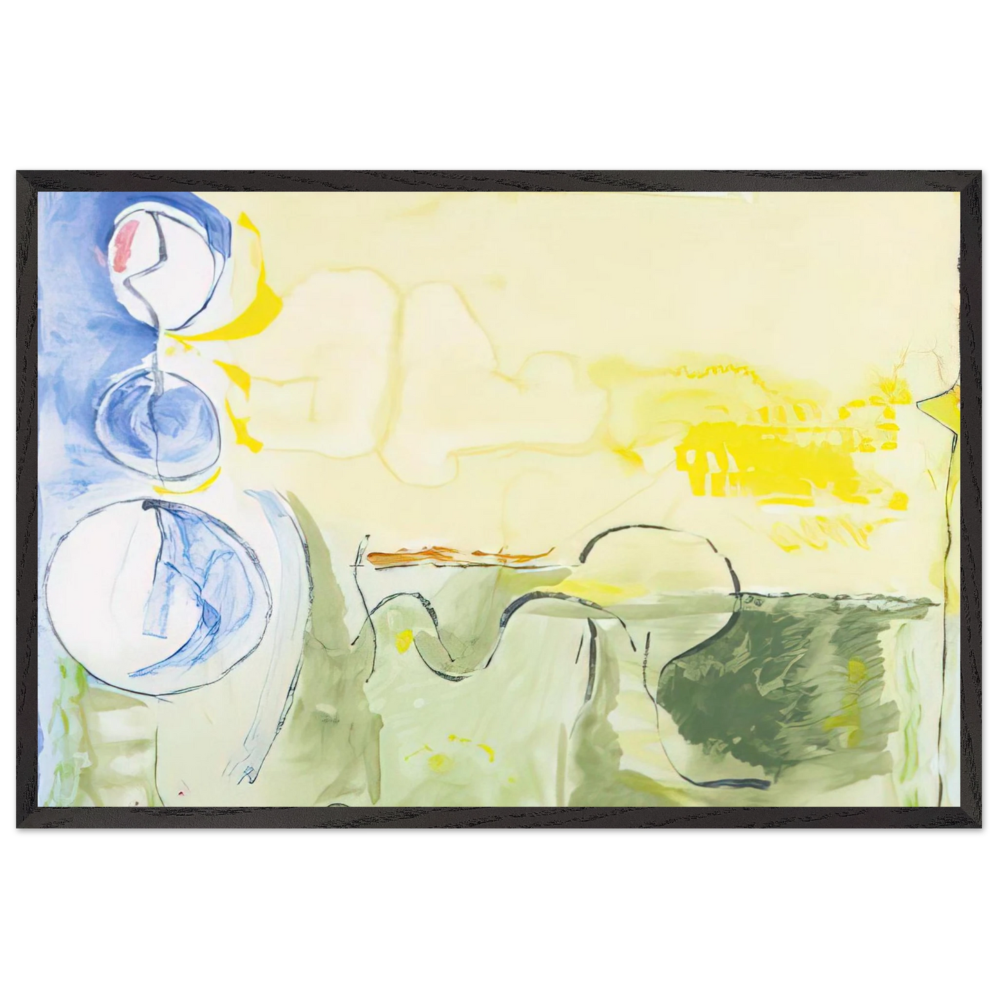 Helen Frankenthaler - Flotilla - 2006 Wall art - 13x18 cm / 5x7 inches - Premium Wooden Framed Poster With Fine Art Paper-canvas - Wood frame