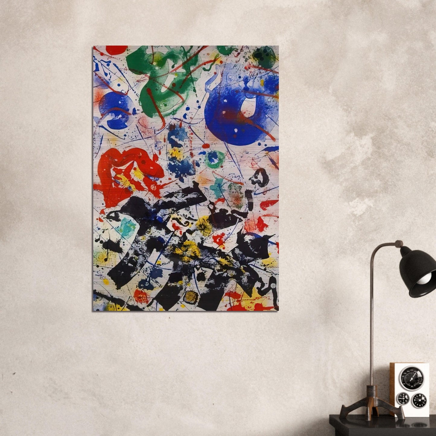 Untitled  SF 357  - Sam Francis Brushed Aluminum Print - 70x100 cm / 28x40 inches | Sam Francis Aluminum Print | Sam Francis Prints
