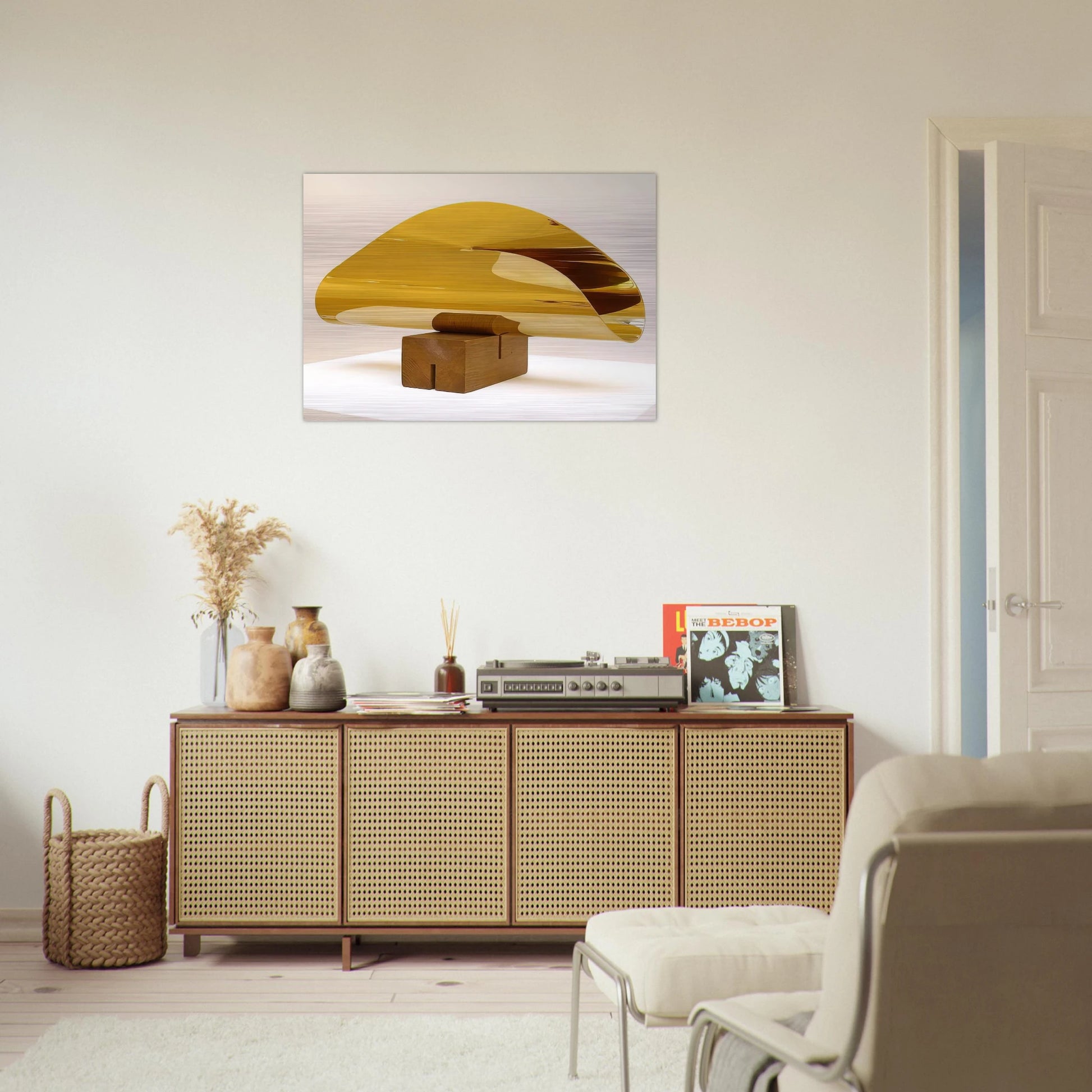 Fläche im Raum von einer Linie begrenzt - 1952 - Max Bill Brushed Aluminum Print - 70x100 cm / 28x40 inches | Max Bill Aluminum Print | Max Bill Prints