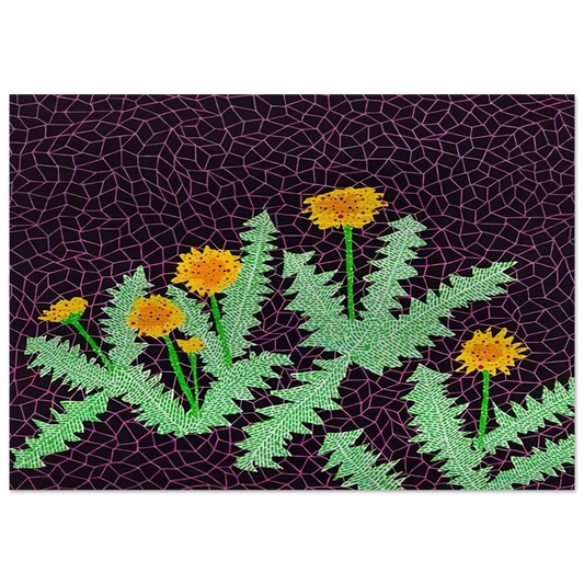 DANDELIONS 1985 - Yayoi Kusama Brushed Aluminum Print - 70x100 cm / 28x40 inches | Yayoi Kusama Aluminum Print | Yayoi Kusama Prints