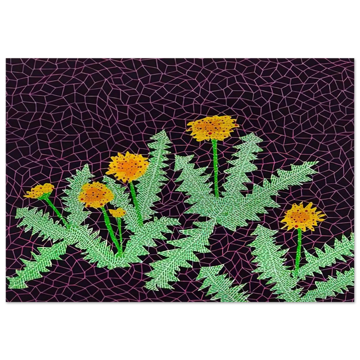 DANDELIONS 1985 - Yayoi Kusama Brushed Aluminum Print - 70x100 cm / 28x40 inches | Yayoi Kusama Aluminum Print | Yayoi Kusama Prints