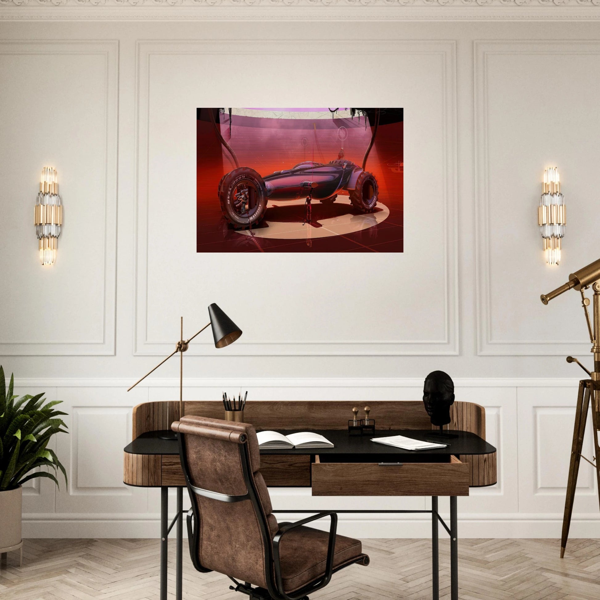 Syd Mead - Syd Mead Brushed Aluminum Print - 70x100 cm / 28x40 inches | Syd Mead Aluminum Print | Syd Mead Prints