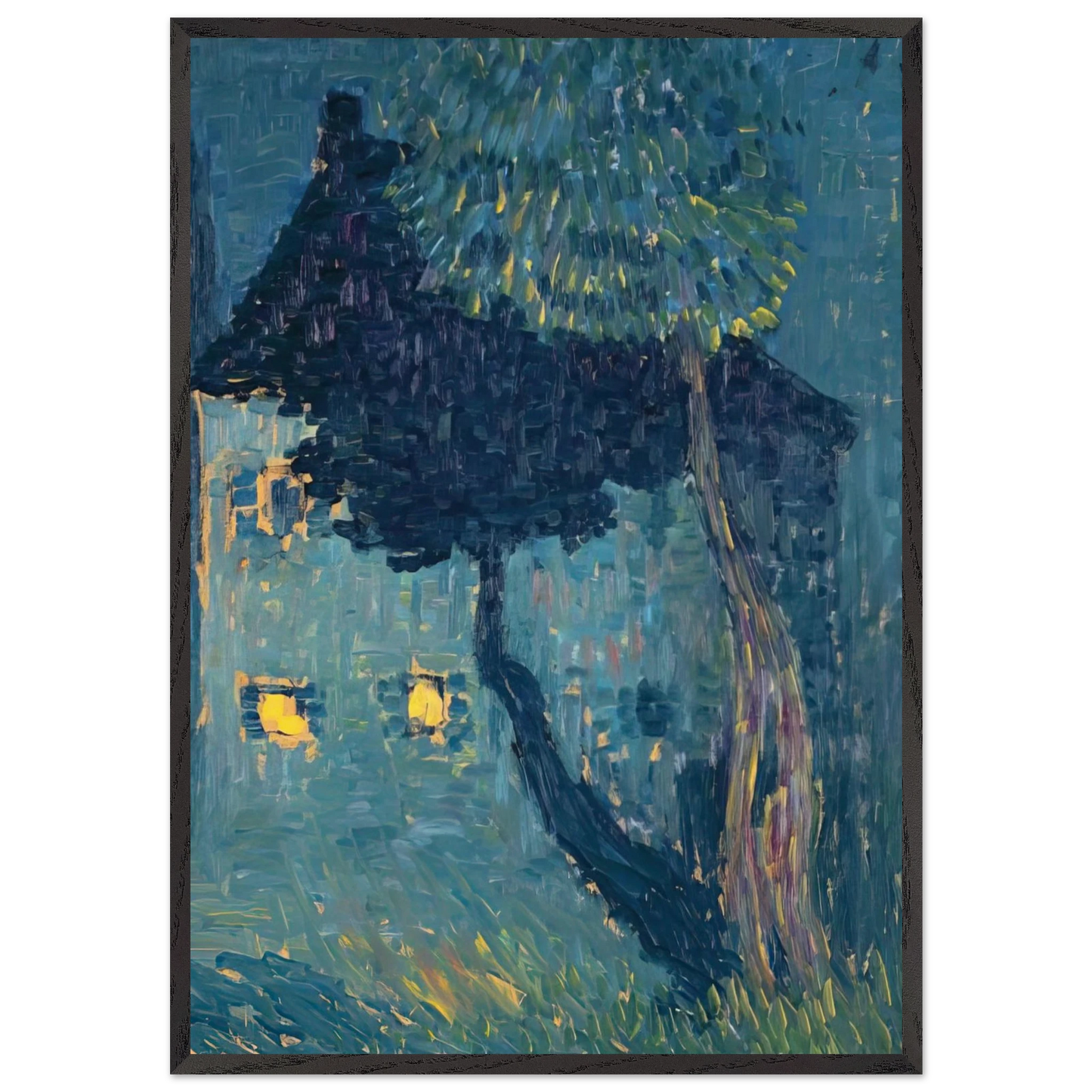 COTTAGE IN THE WOODS 1903 - Alexej von Jawlensky 70x100 cm / 28x40 inches Framed Art Print – Black Wooden Frame