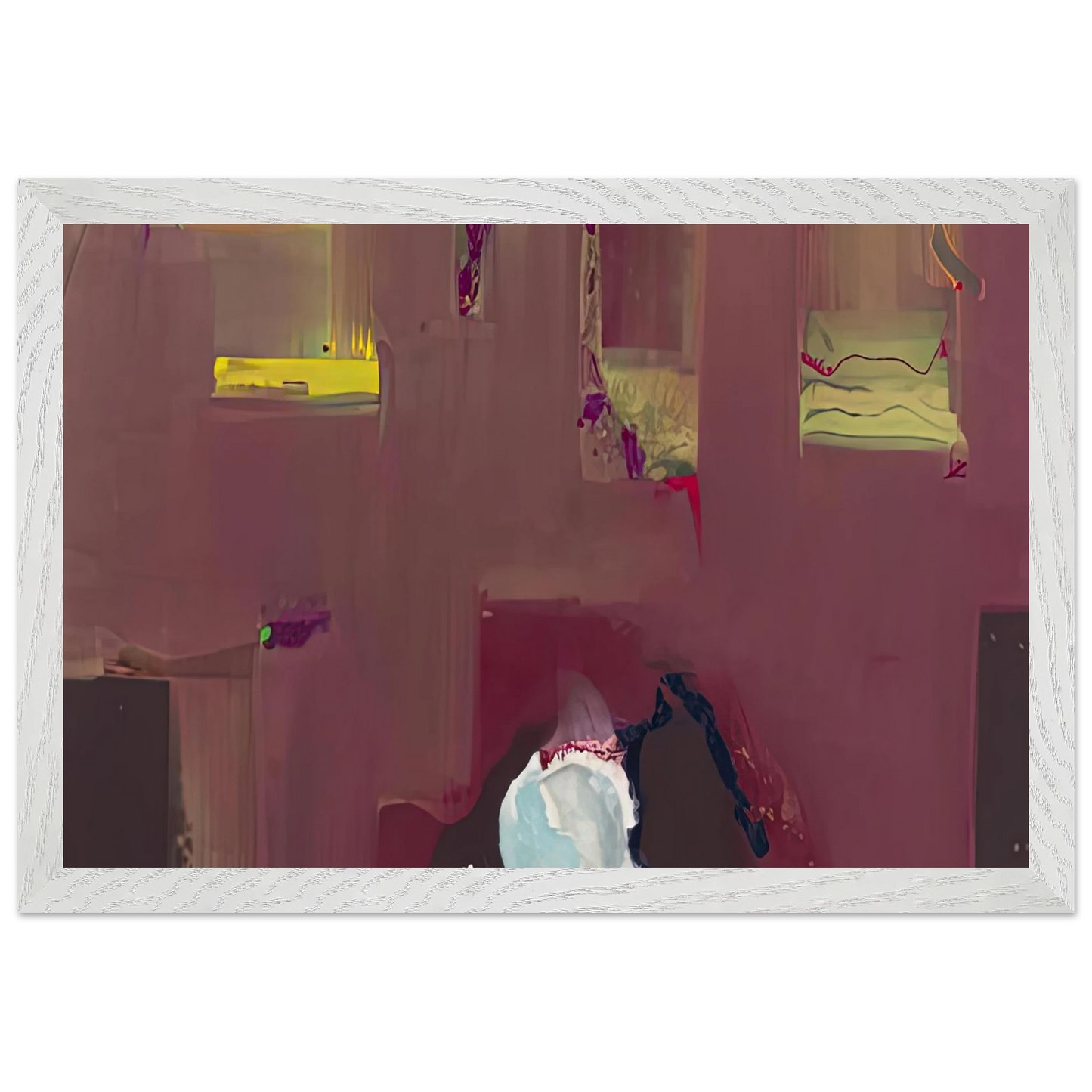 Helen Frankenthaler - Yin Yang, 1990- Wall Art - 21x29.7 cm / 8x12" - Premium Wooden Framed Poster With Fine Art Paper-canvas - White frame