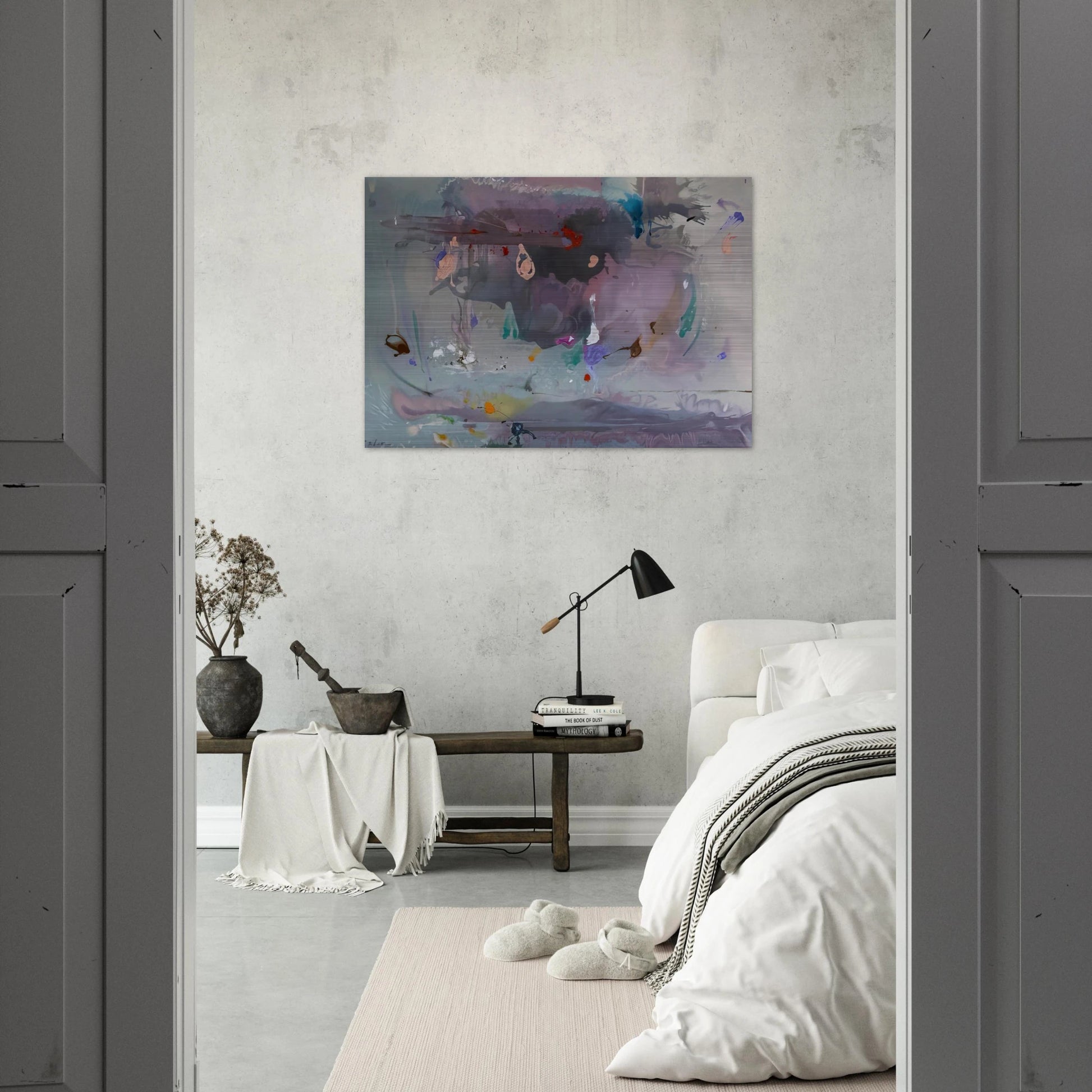 Grey Fireworks - 2000 - Helen Frankenthaler Brushed Aluminum Print - 70x100 cm / 28x40 inches | Helen Frankenthaler Aluminum Print | Helen Frankenthaler Prints