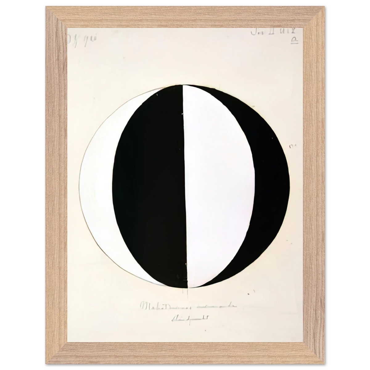 Hilma af Klint - THE MAHATMAS PRESENT STANDING POINT SERIES II NO 2A 1920 Wall art - 60x80 cm / 24x32 inches - Premium Wooden Framed Poster With Fine Art Paper-canvas - White frame