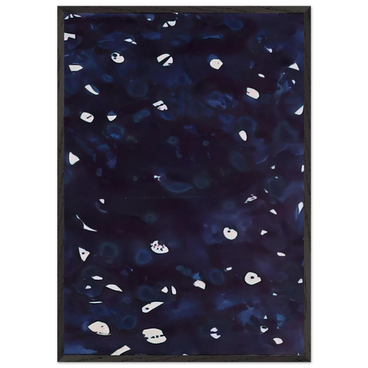 Untitled  Dark Blue-Green  - Sam Francis 70x100 cm / 28x40 inches Framed Art Print – Black Wooden Frame