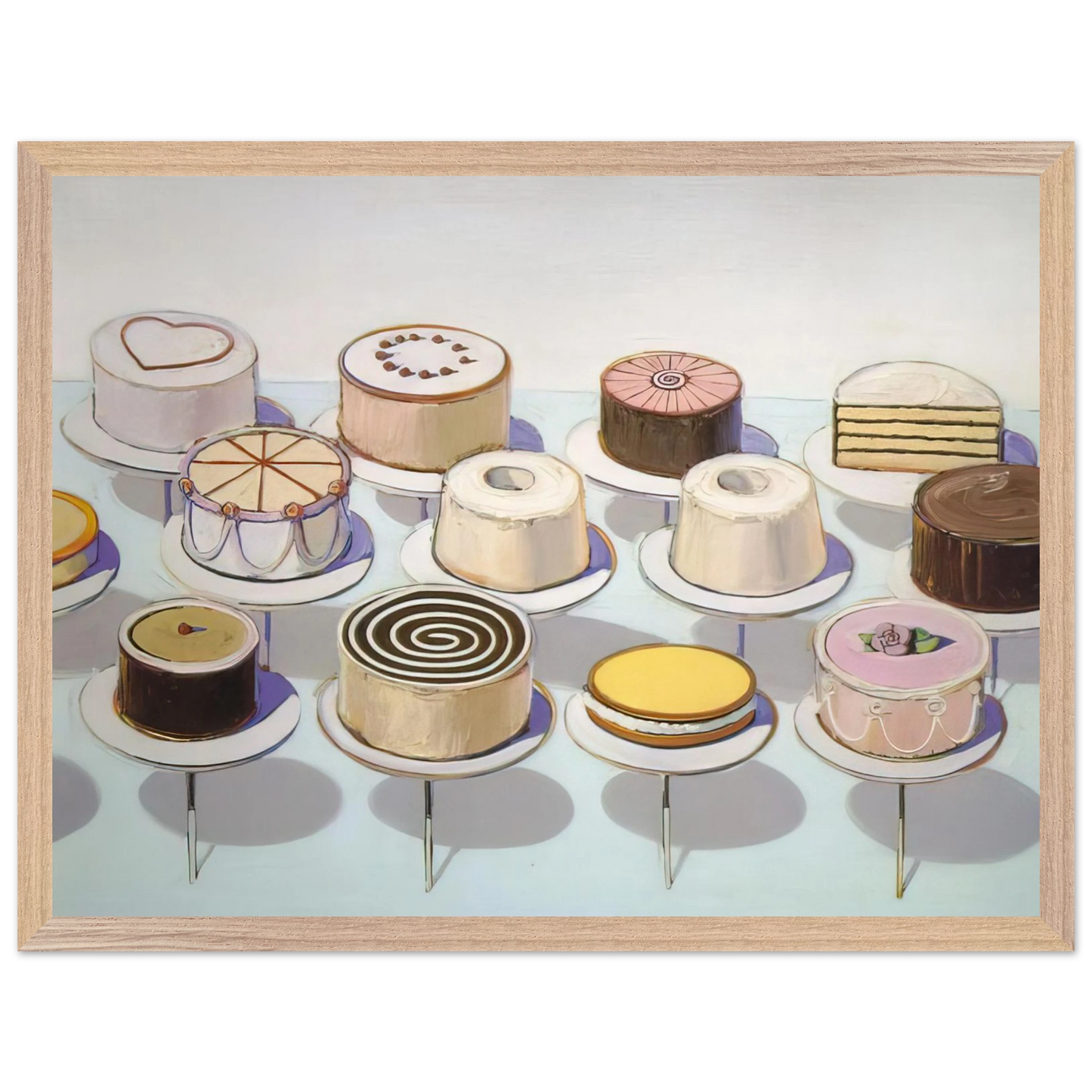 Wayne Thiebaud - Cakes - 1963 Wall Art - 30x40 cm / 12x16 inches - Fine Art Poster - -