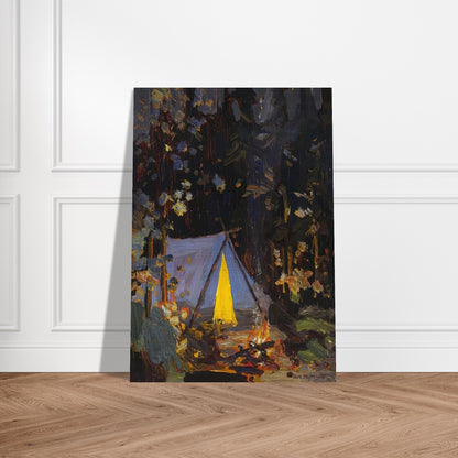 CAMPFIRE 1916 - Tom Thomson Brushed Aluminum Print - 70x100 cm / 28x40 inches | Tom Thomson Aluminum Print | Tom Thomson Prints