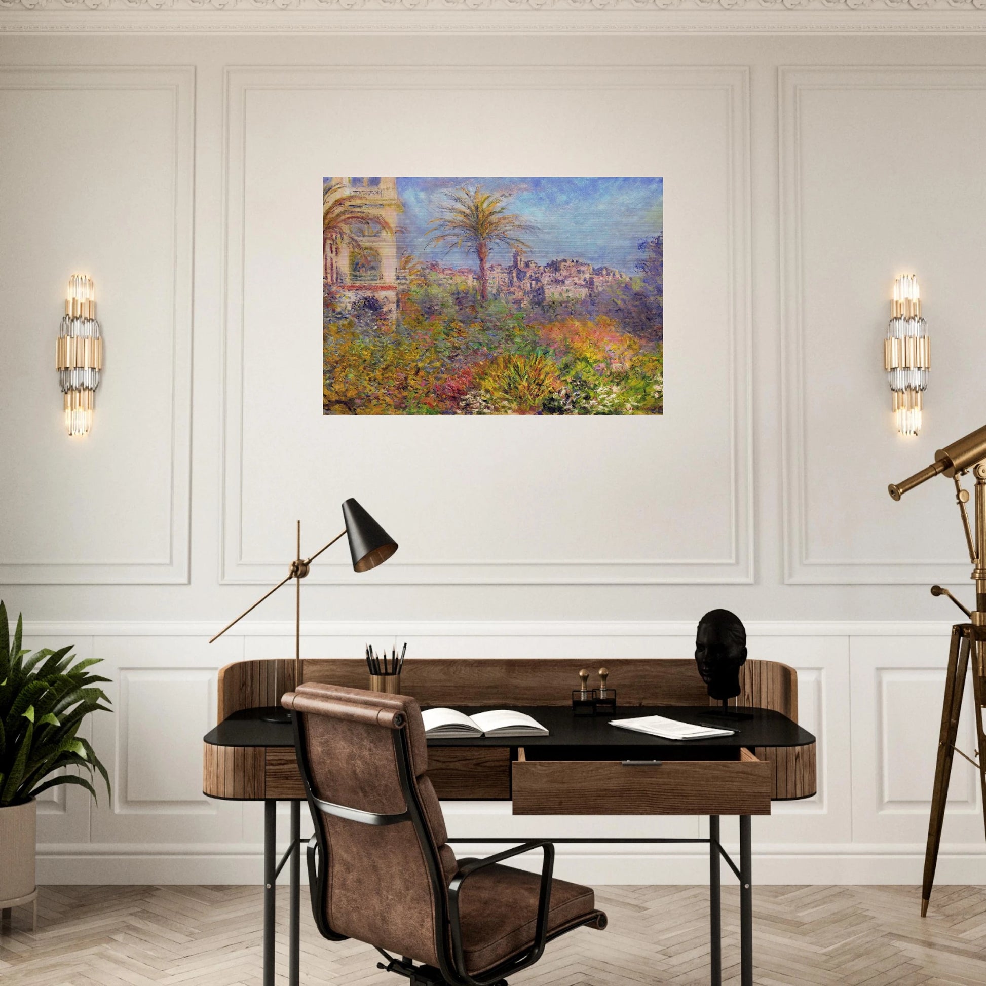 Villas at Bordighera 03 - claude monet Brushed Aluminum Print - 70x100 cm / 28x40 inches | claude monet Aluminum Print | claude monet Prints