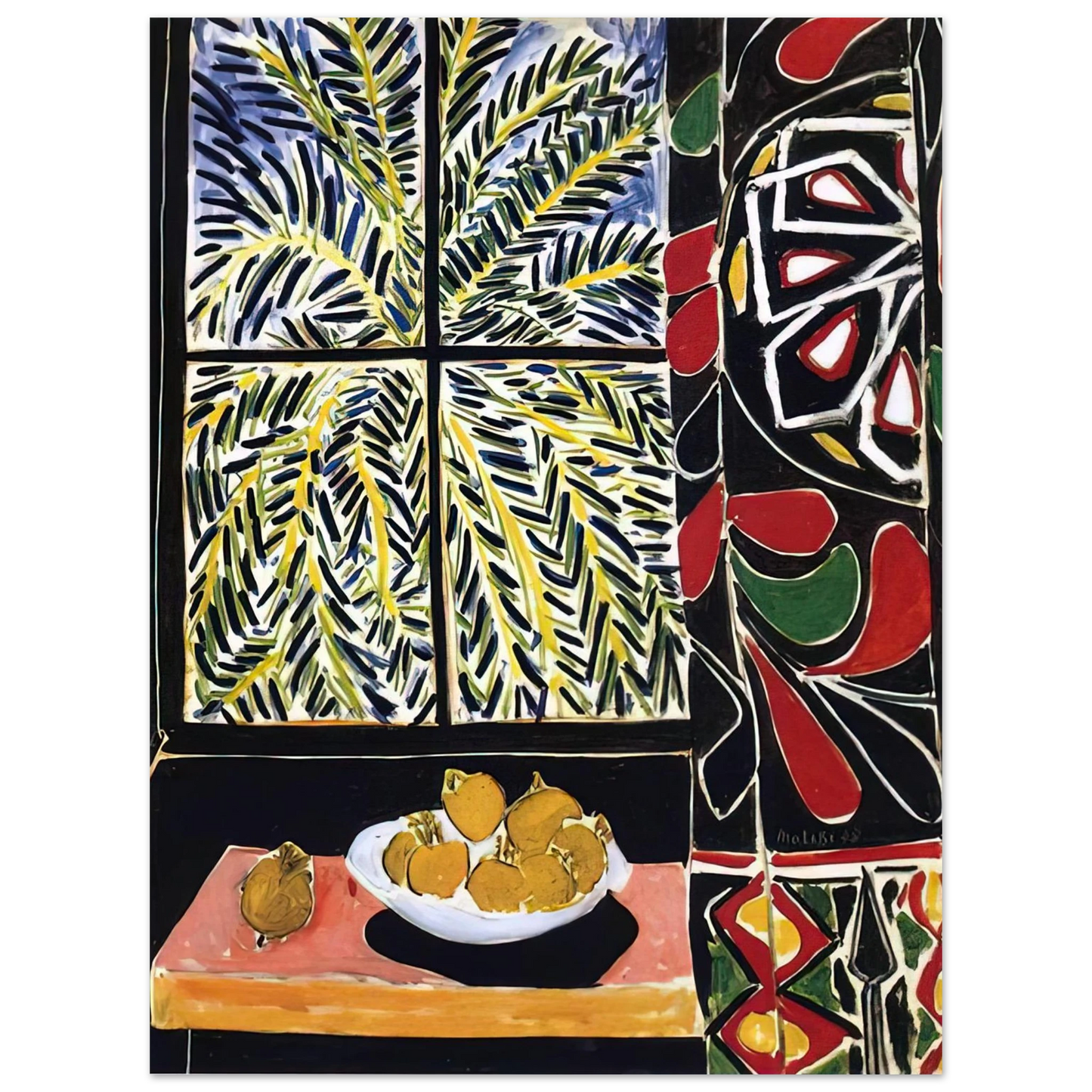 Henri Matisse - INTERIOR WITH EGYPTIAN CURTAIN 1948  75x100 cm / 30x40inches Fine Art Poster