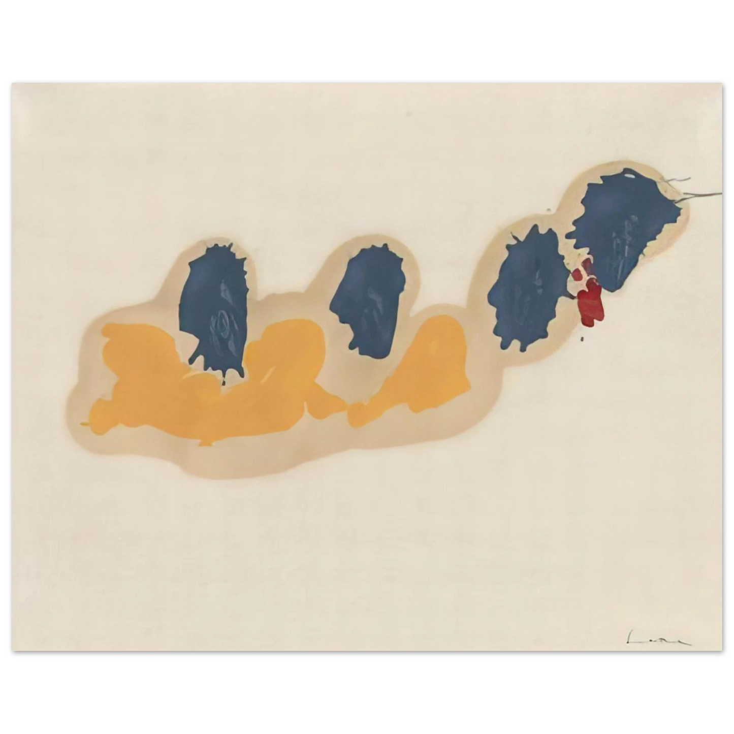 Helen Frankenthaler - April IV - 1960 Wall art - 70x100 cm / 28x40 inches - Premium Wooden Framed Poster With Fine Art Paper-canvas - Wood frame