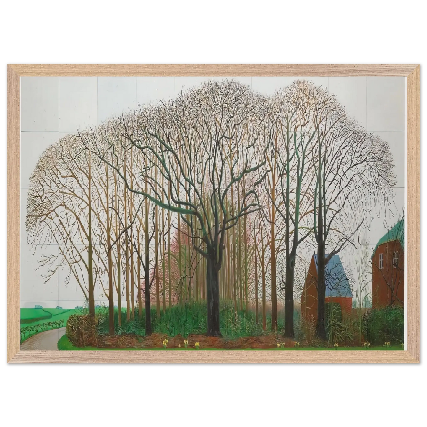 David Hockney - David Hockney Wall art - 70x100 cm / 28x40 Inches - Premium Wooden Framed Poster With Fine Art Paper - White frame