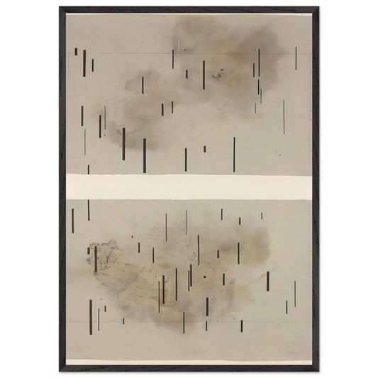Global Village 37-48 Diptych - 1989 - John Cage 70x100 cm / 28x40 inches Framed Art Print – Black Wooden Frame