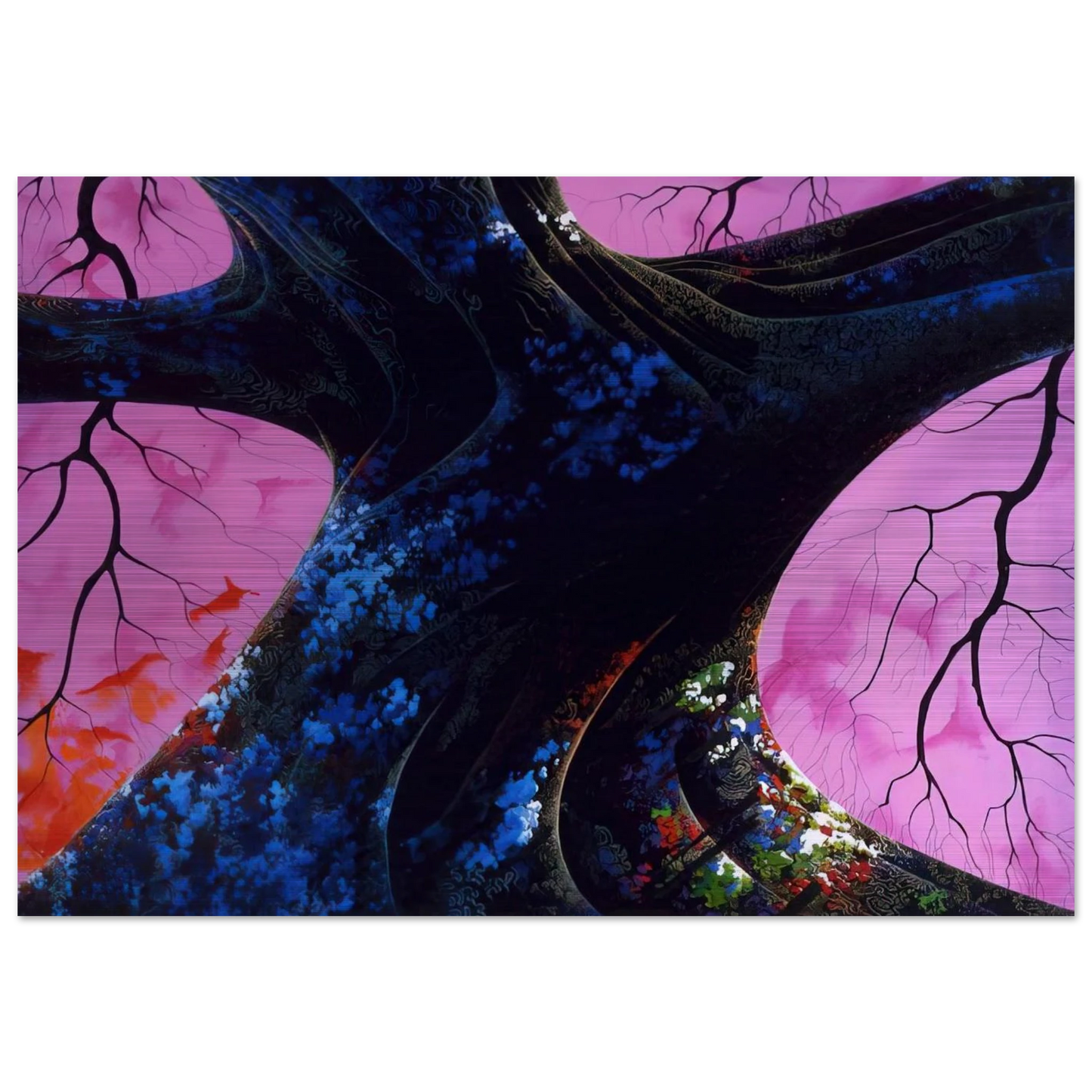 Giant Oak - Eyvind Earle Brushed Aluminum Print - 70x100 cm / 28x40 inches | Eyvind Earle Aluminum Print | Eyvind Earle Prints