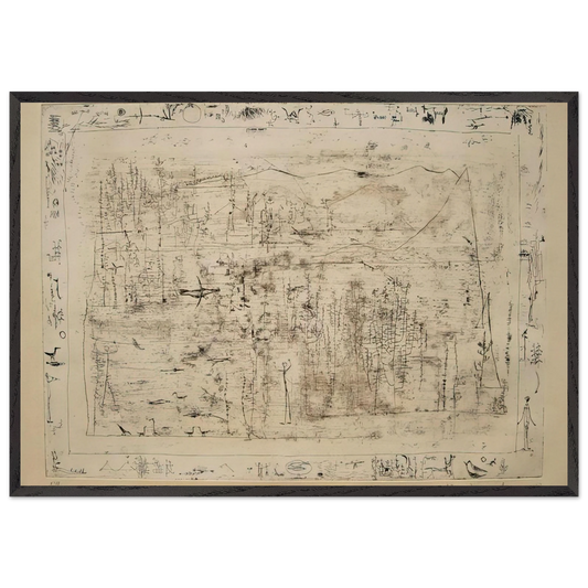 FLORA AND FAUNA 1951 - Zao Wou-Ki 70x100 cm / 28x40 inches Framed Art Print – Black Wooden Frame