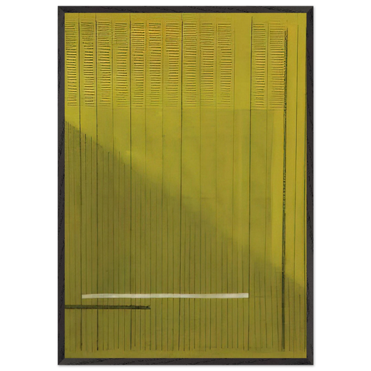 Grigio  Giallo Gray and Yellow - 1966 - Bice Lazzari 70x100 cm / 28x40 inches Framed Art Print – Black Wooden Frame