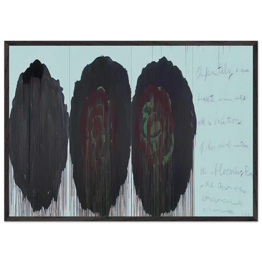 The Rose  V  - Cy Twombly 70x100 cm / 28x40 inches Framed Art Print – Black Wooden Frame