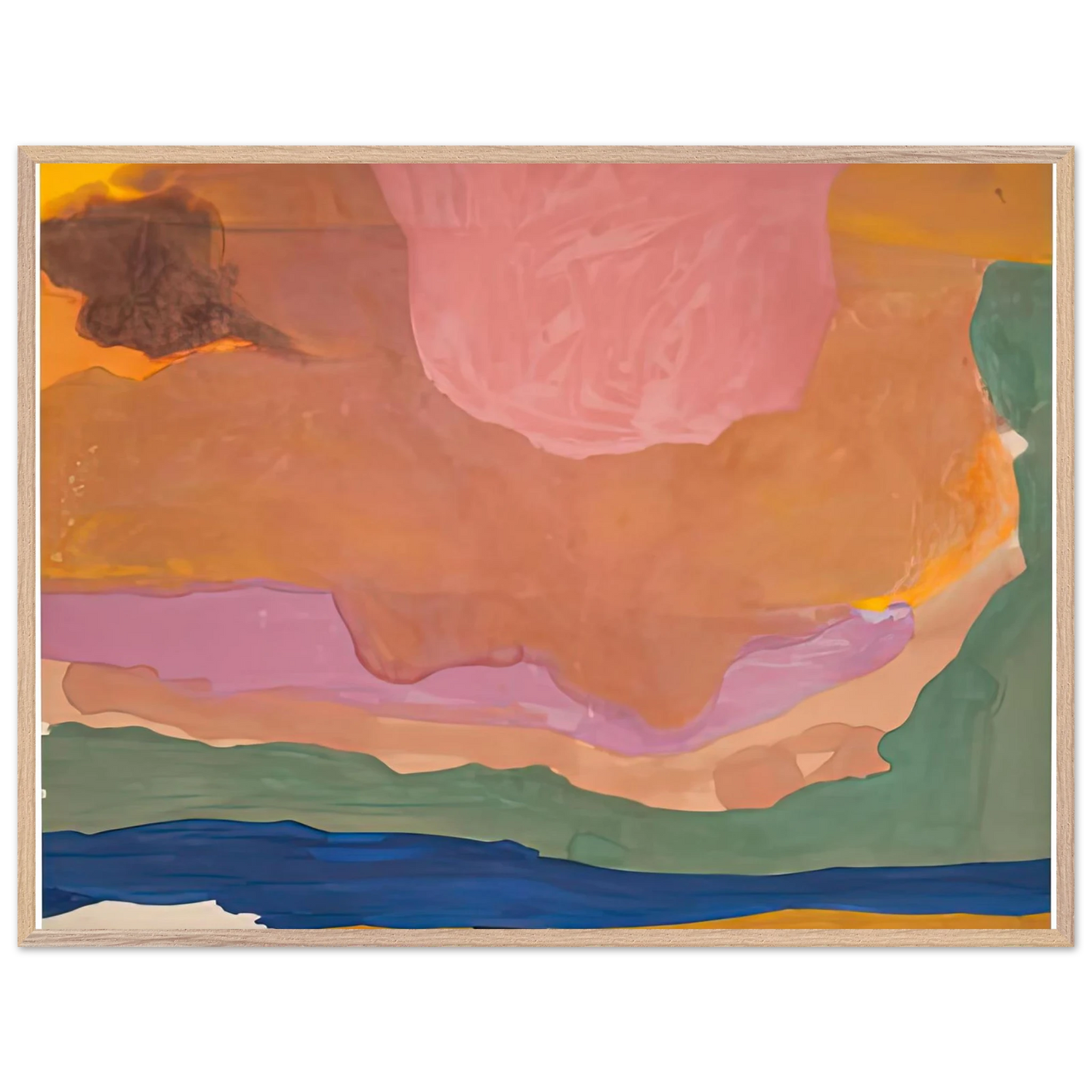 Helen Frankenthaler - Flood, 1967- Wall Art - 21x29.7 cm / 8x12" - Premium Wooden Framed Poster With Fine Art Paper-canvas - Black frame