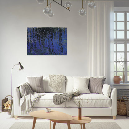 Water Lilies and Weeping Willow Branches - claude monet Brushed Aluminum Print - 70x100 cm / 28x40 inches | claude monet Aluminum Print | claude monet Prints