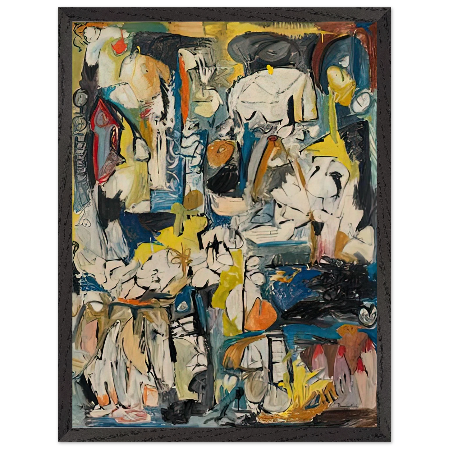 Helen Frankenthaler - Village, 1951- Wall Art - 28x40 inches / 70x70 cm - Canvas (Imperial)-canvas - -