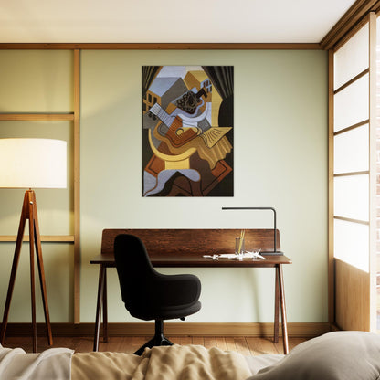 PEDISTAL TABLE IN FRONT OF THE WINDOW 1921 - Juan Gris Brushed Aluminum Print - 70x100 cm / 28x40 inches | Juan Gris Aluminum Print | Juan Gris Prints
