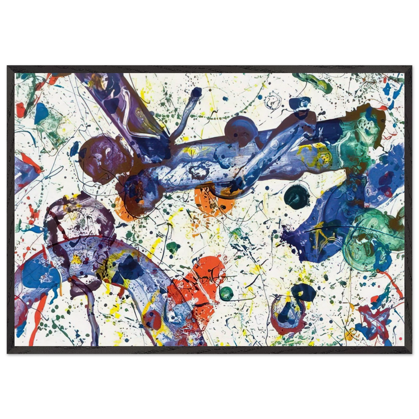 King Corpse  SFS-288  - Sam Francis 70x100 cm / 28x40 inches Framed Art Print – Black Wooden Frame