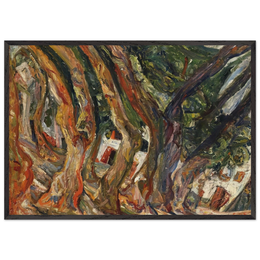 PLANE TREES AT CERET 1920 0 - Chaim Soutine 70x100 cm / 28x40 inches Framed Art Print – Black Wooden Frame