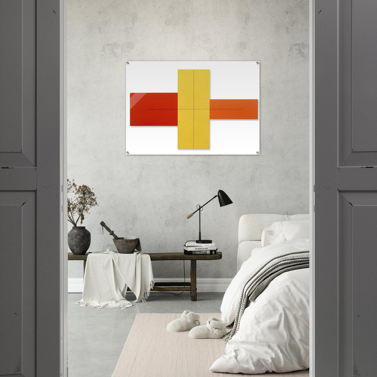 WITHIN RED YELLOW ORANGE 1981 - Robert Mangold Acrylic Print - 70x100 cm / 28x40″ inches | Robert Mangold Wall Art | Robert Mangold Prints