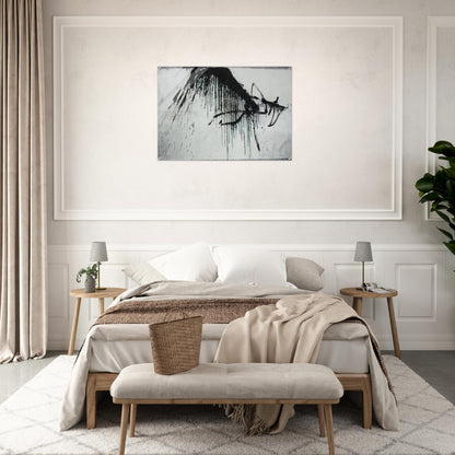 NIGHT IN THE HOTEL ABSTRACT IN BLACK AND WHITE - Salvador Dali Acrylic Print - 70x100 cm / 28x40″ inches