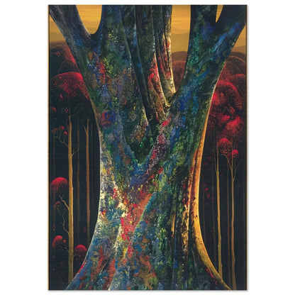 Majestic Tree - Eyvind Earle Brushed Aluminum Print - 70x100 cm / 28x40 inches | Eyvind Earle Aluminum Print | Eyvind Earle Prints